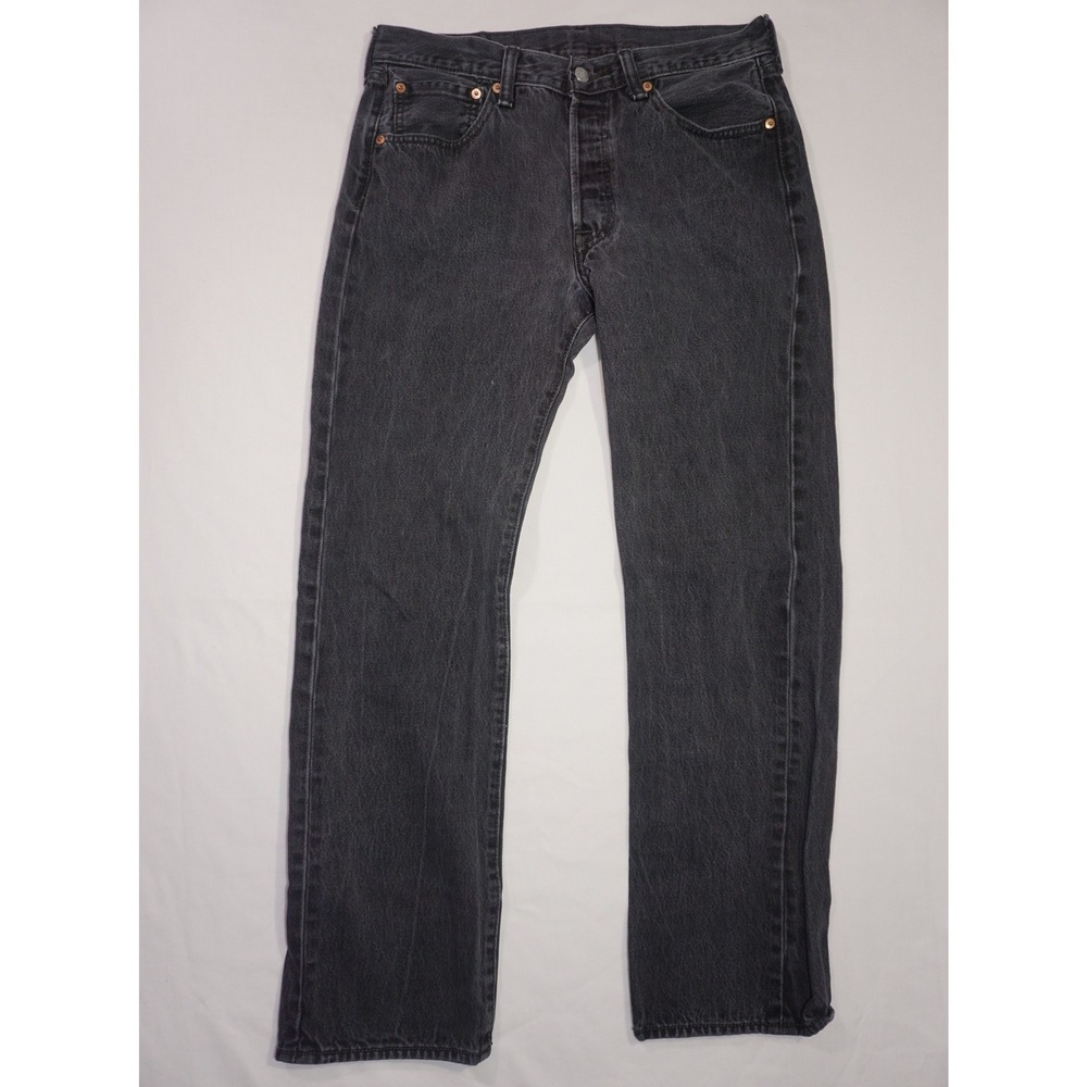 Levi's 32x32 Black Denim 501 Straight Leg Jeans